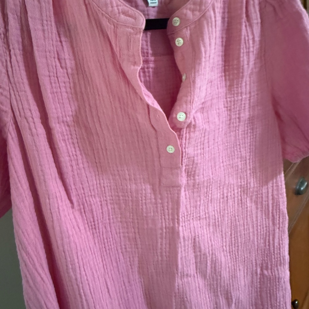 Jcrew Pink Gauze Blouse
